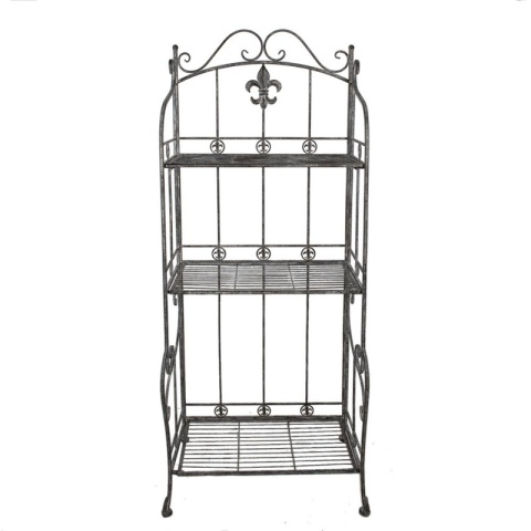 Metalowy szary regał prowansalski Clayre & Eef