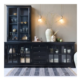 Duża czarna komoda drewniana MARSYLIA Chic Antique