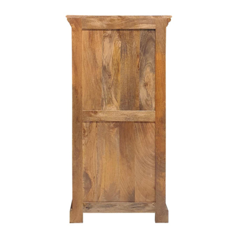 Wąska drewniana komoda inyjska toffi z szufladami