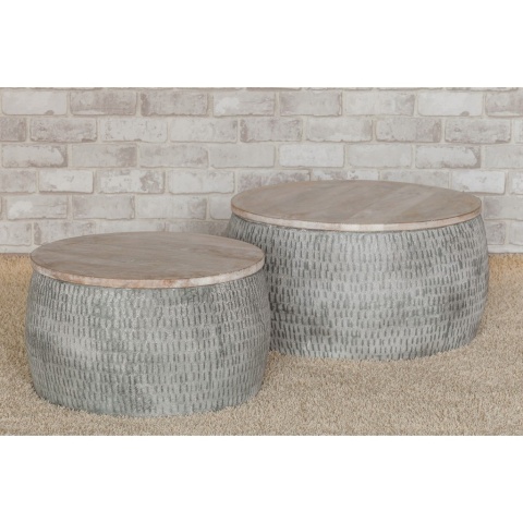 Nowoczesny metalowy okrągły stolik BALEO ALURO 1