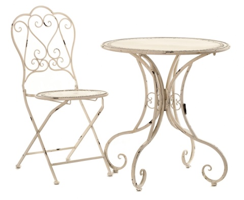 Ogrodowy okrągły stolik metalowy VILAGE ALURO