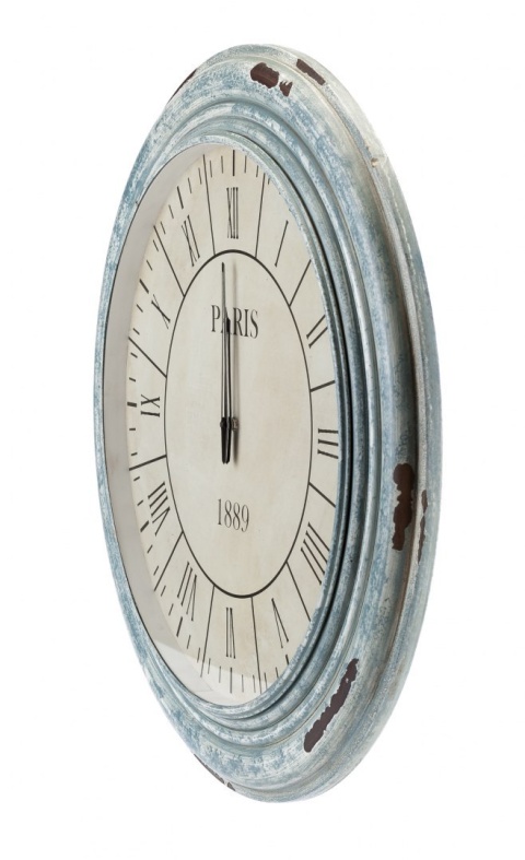 Okągły niebieski zegar prowansalski MAZINE ALURO