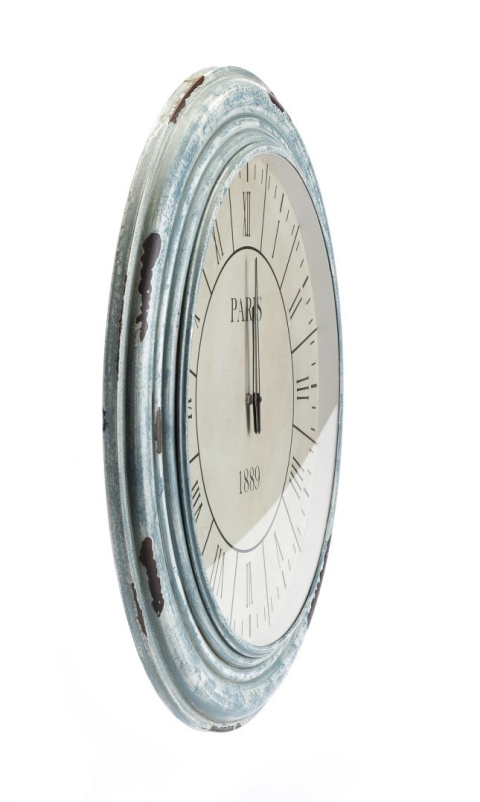 Okągły niebieski zegar prowansalski MAZINE ALURO