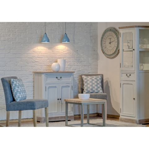 Okągły niebieski zegar prowansalski MAZINE ALURO