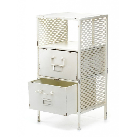 Metalowa biała szafka pomocnik w stylu industrialnym LAMALI ALURO